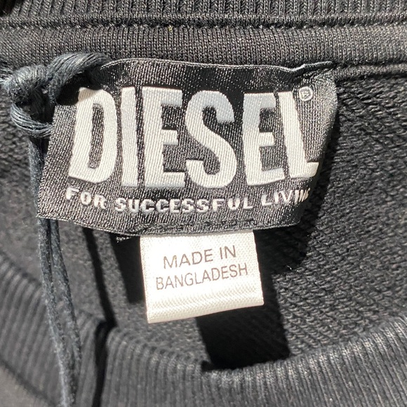 Men’s Diesel Sweatshirt Black S-Girk N80 Size XL Cotton Blend NWT - Picture 8 of 14